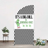 Aperturee Aperturee Big Dili Turning One Plaid Birthday Half Moon Arch Backdrop